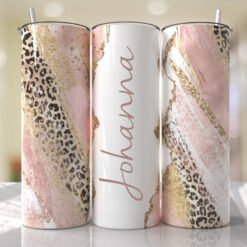 Pink Leopard Tumbler/Necklace - Image 3