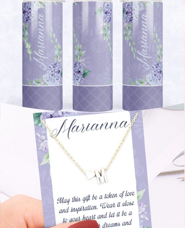 Tumbler & Necklace set blue Lila