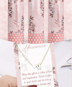Tumbler & Initial Necklace set Pink