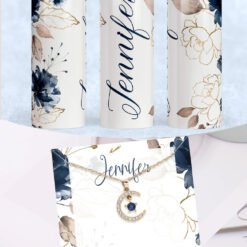 Tumbler & Necklace set Blue