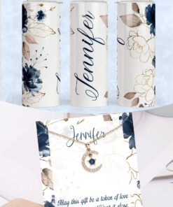 Tumbler & Necklace set Blue