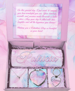 Alternative view of Luxury Heart "Ink Marble" Magnetic Giftboxes