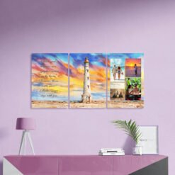 California Lighthouse Sunset (3-Piece Metal)