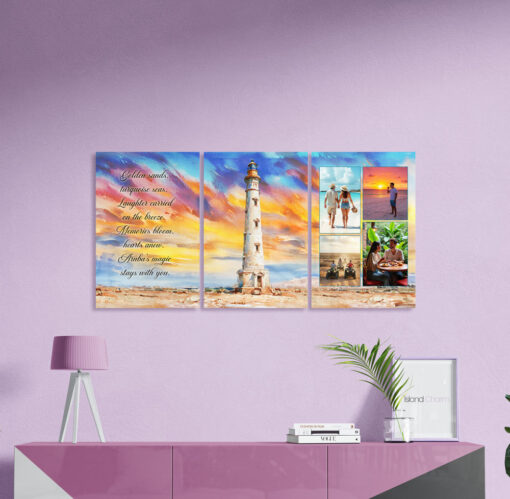 California Lighthouse Sunset (3-Piece Metal)