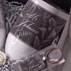 Alternative view of Luxury Wedding Winetumbler set black & white