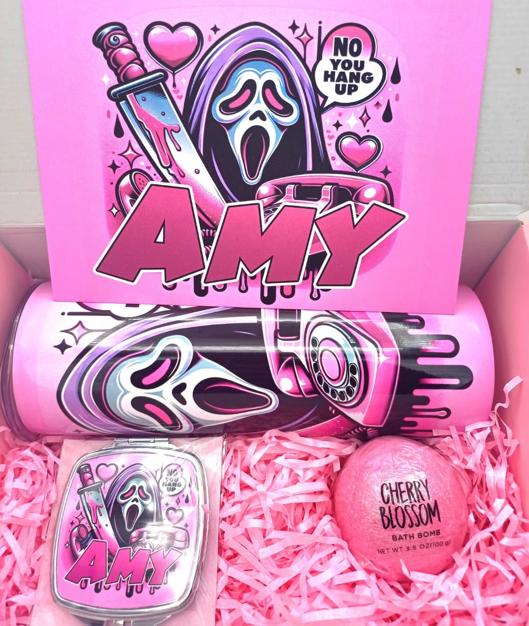 "No You Hang Up" Personalized Pink Halloween Giftbox
