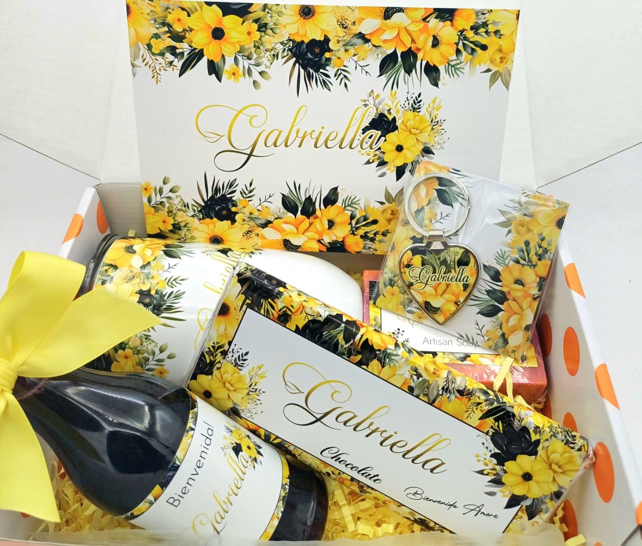Sunflowers Wine/Chocolate Giftbox