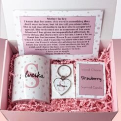 Pink Initial Mug Giftbox