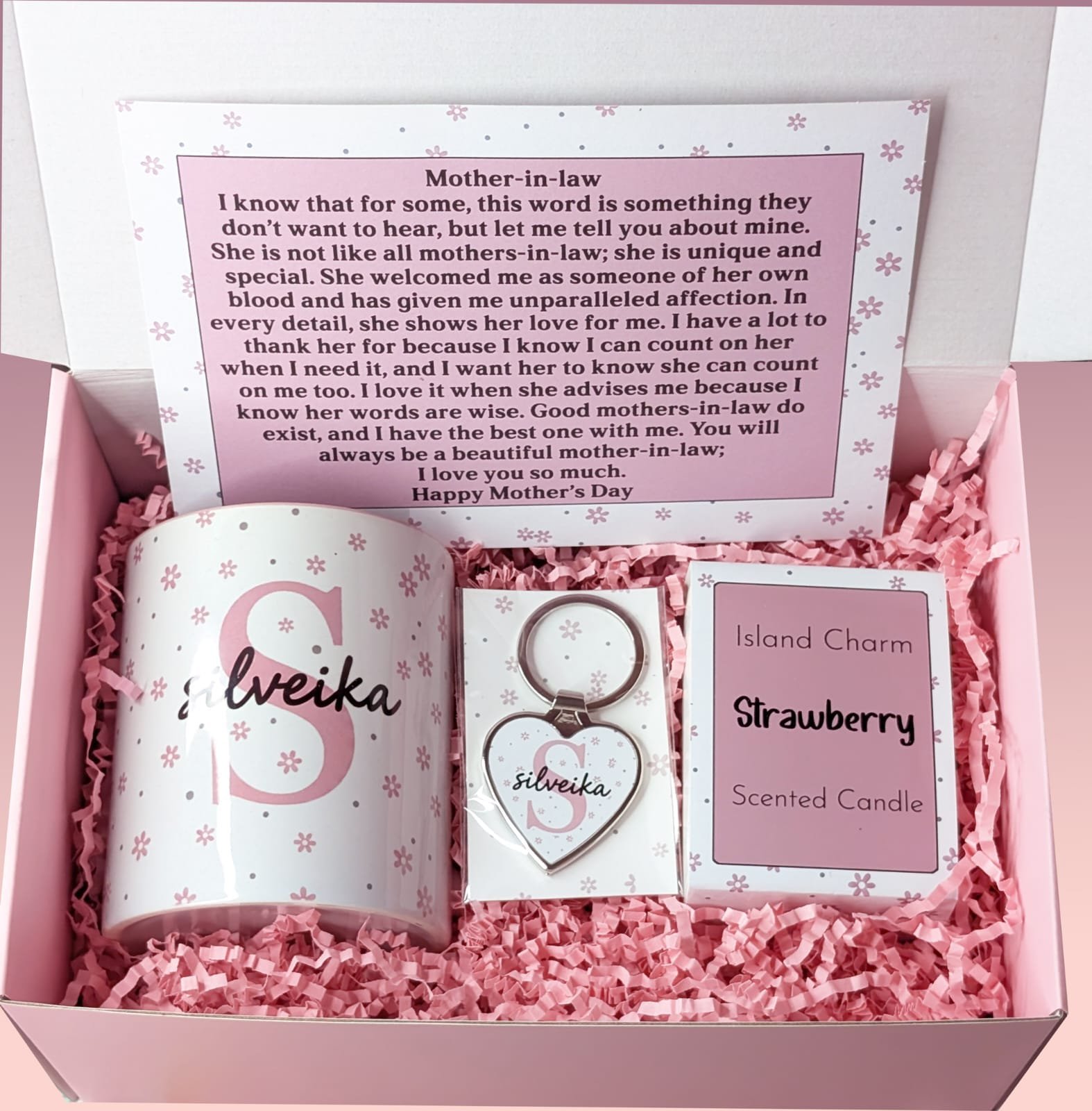 Pink Initial Mug Giftbox
