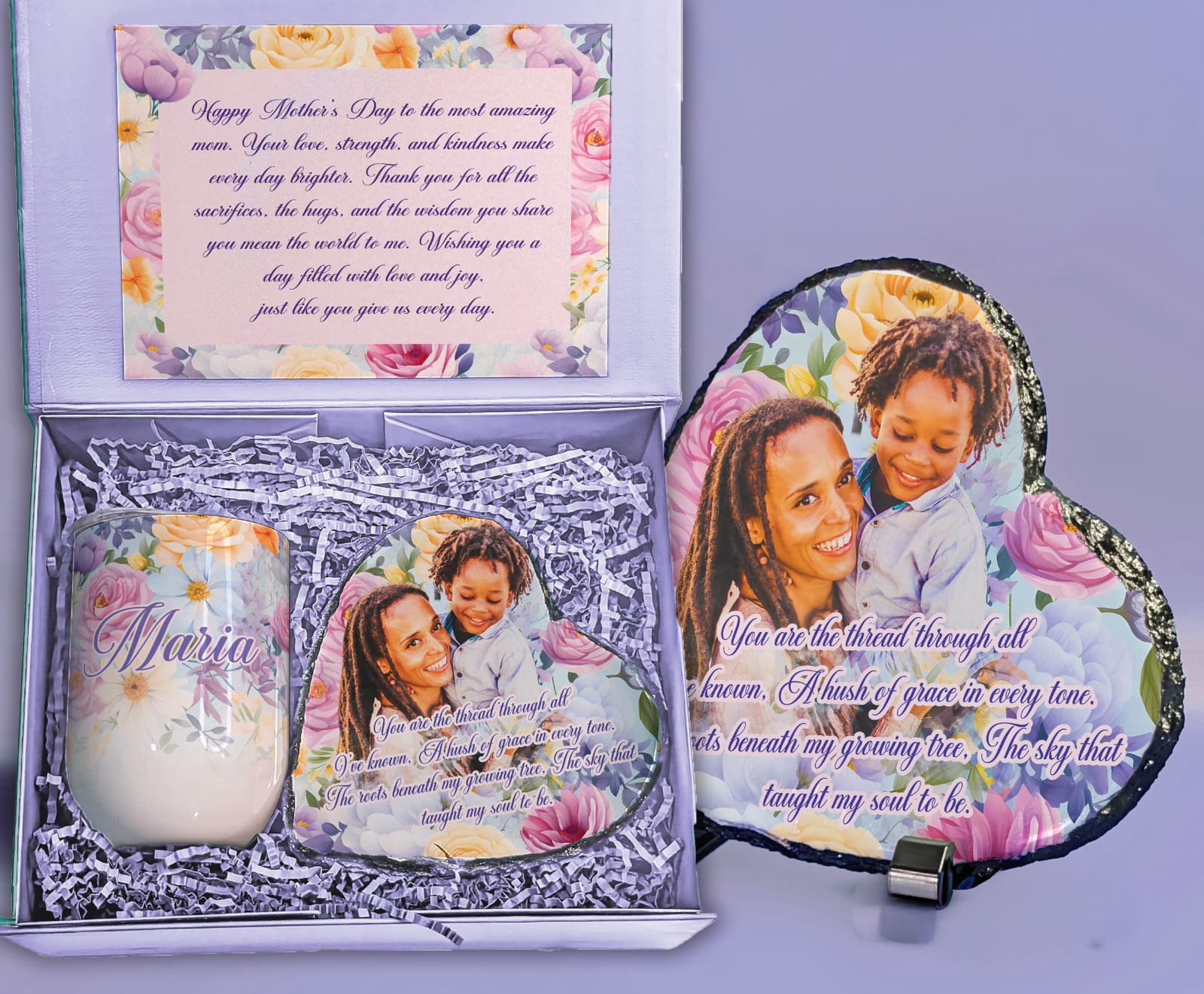 Lila Floral Heart Frame Giftbox