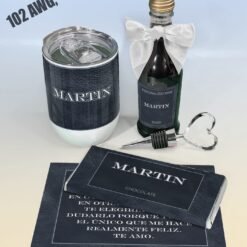 Black Leather Wine/Chocolate Giftbox