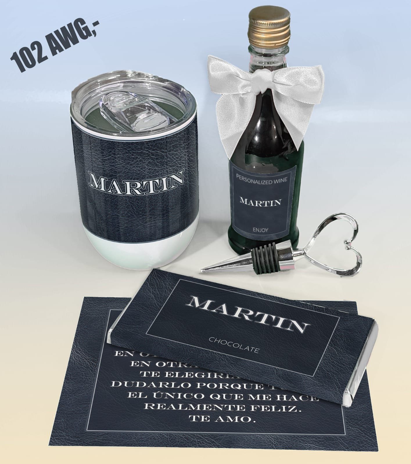 Black Leather Wine/Chocolate Giftbox