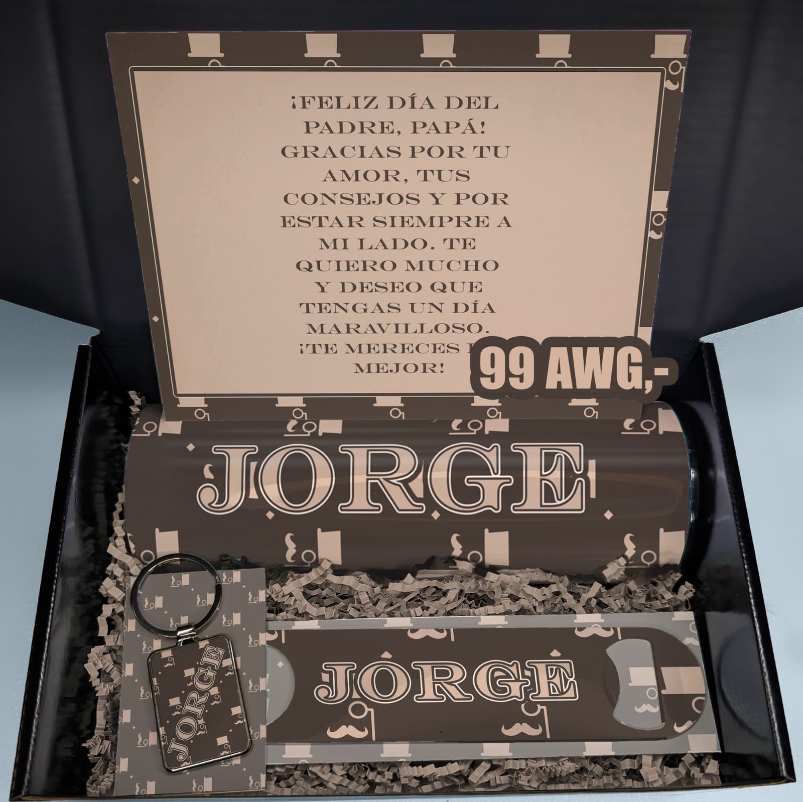 Brown Hat/Mustache Giftbox