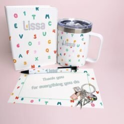 Colored Letters Tumbler Mug Teacher Giftbox