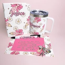 Pink Bow Tumbler Mug Teacher Giftbox