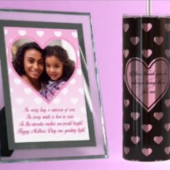 Pink Glass Frame/Metallic Tumbler Giftbox