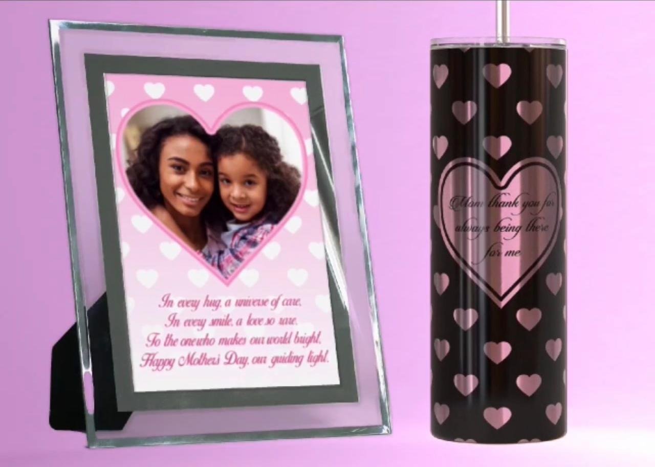 Pink Glass Frame/Metallic Tumbler Giftbox