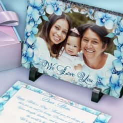 Blue Floral Photo Stone Giftbox