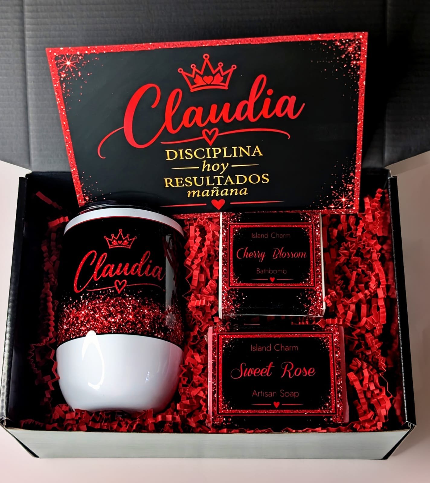 Bespoke Red Glitter Giftbox