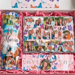 Vibrant Floral & Butterfly Personalized Photo Collage Set