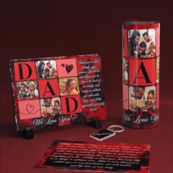 Red Dad Photo Stone Giftbox
