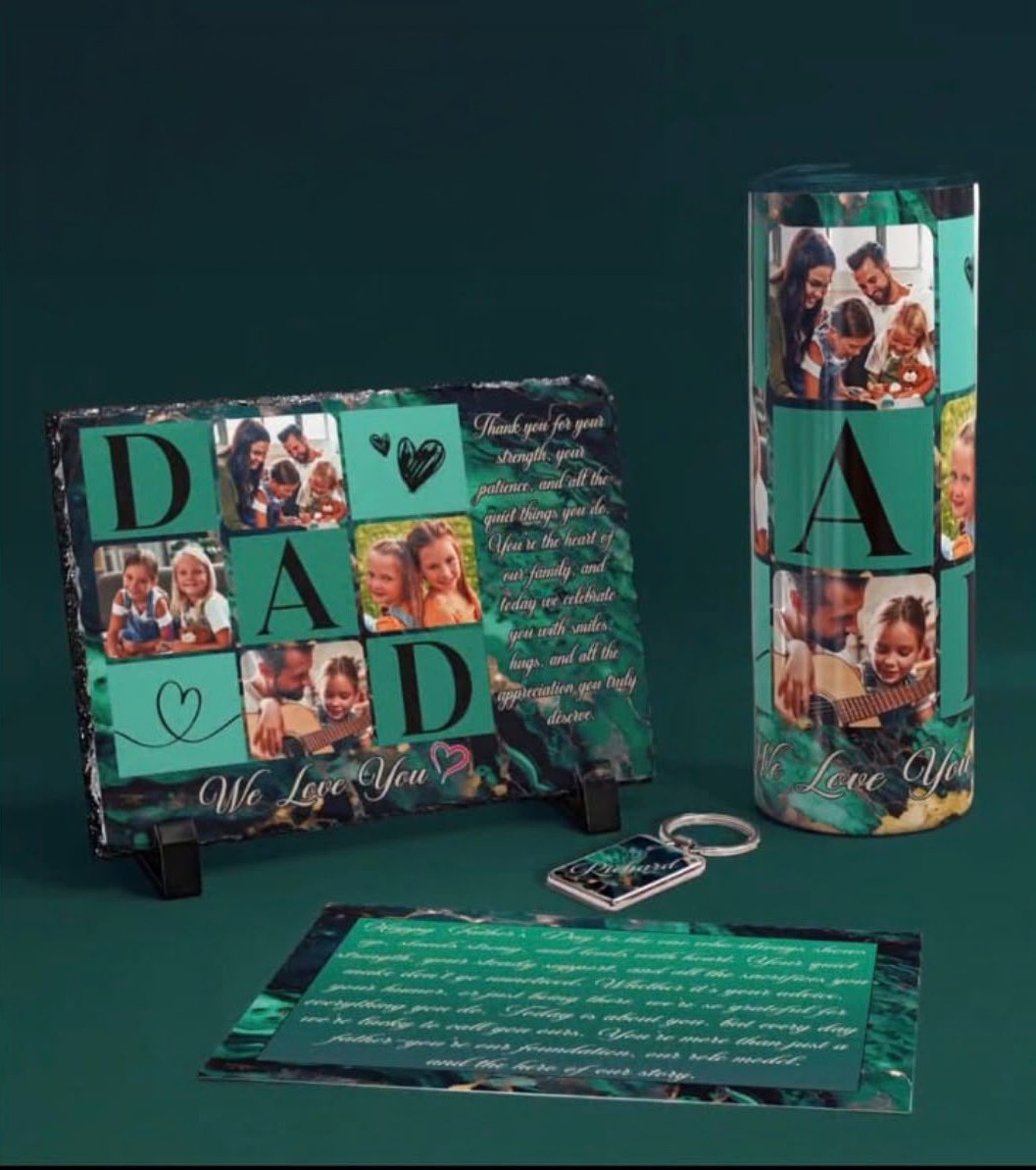 Green Dad Photo Stone Giftbox