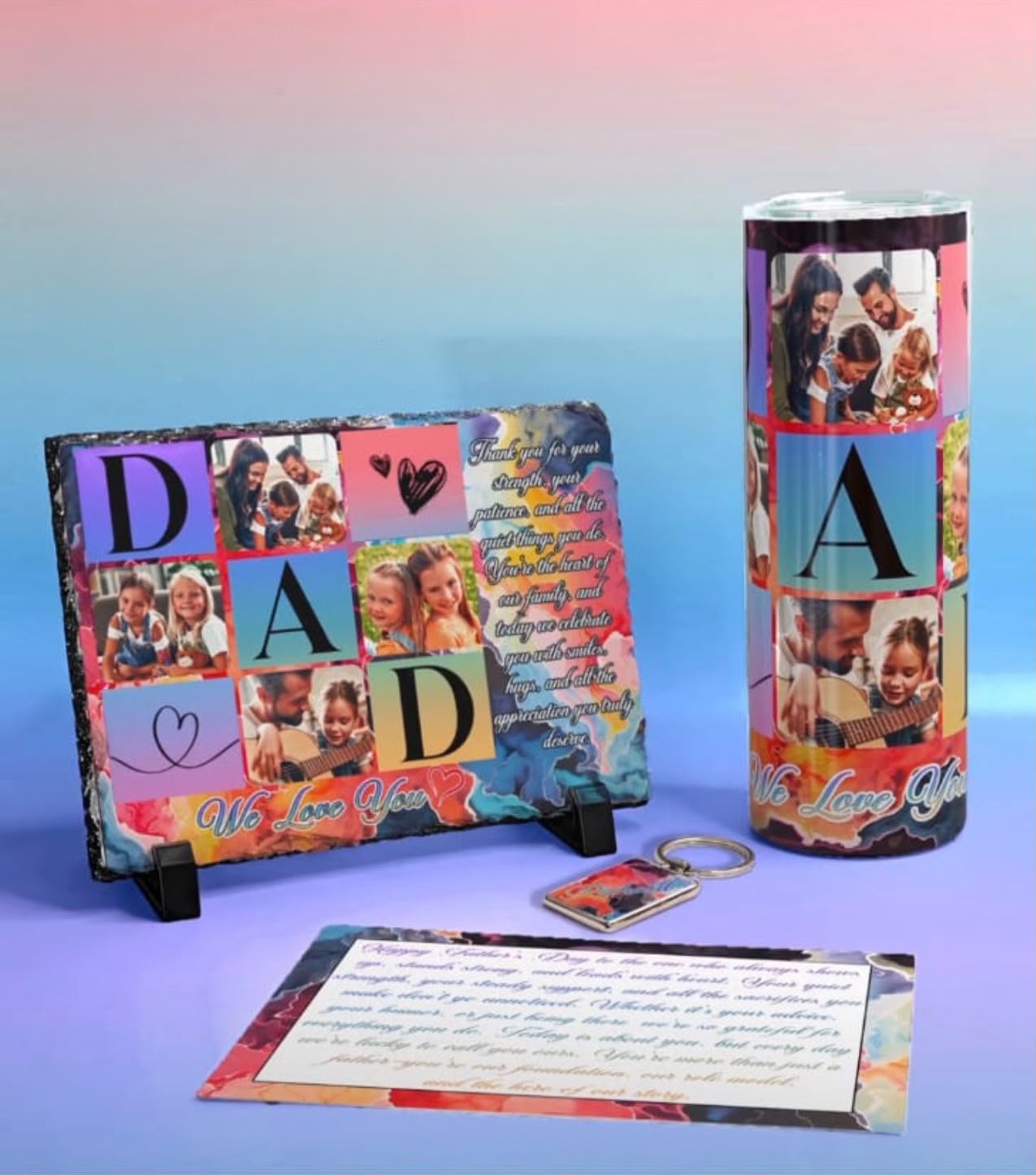Colored Dad Photo Stone Giftbox