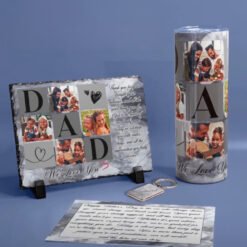 Grey  Dad Photo Stone Giftbox