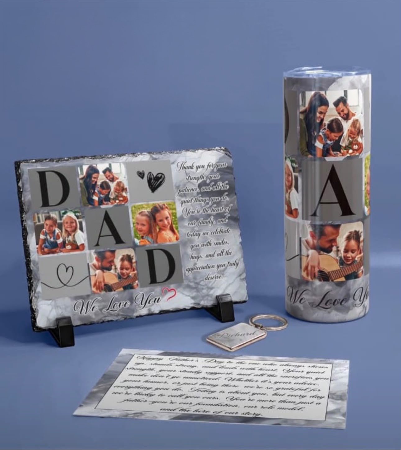 Grey Dad Photo Stone Giftbox