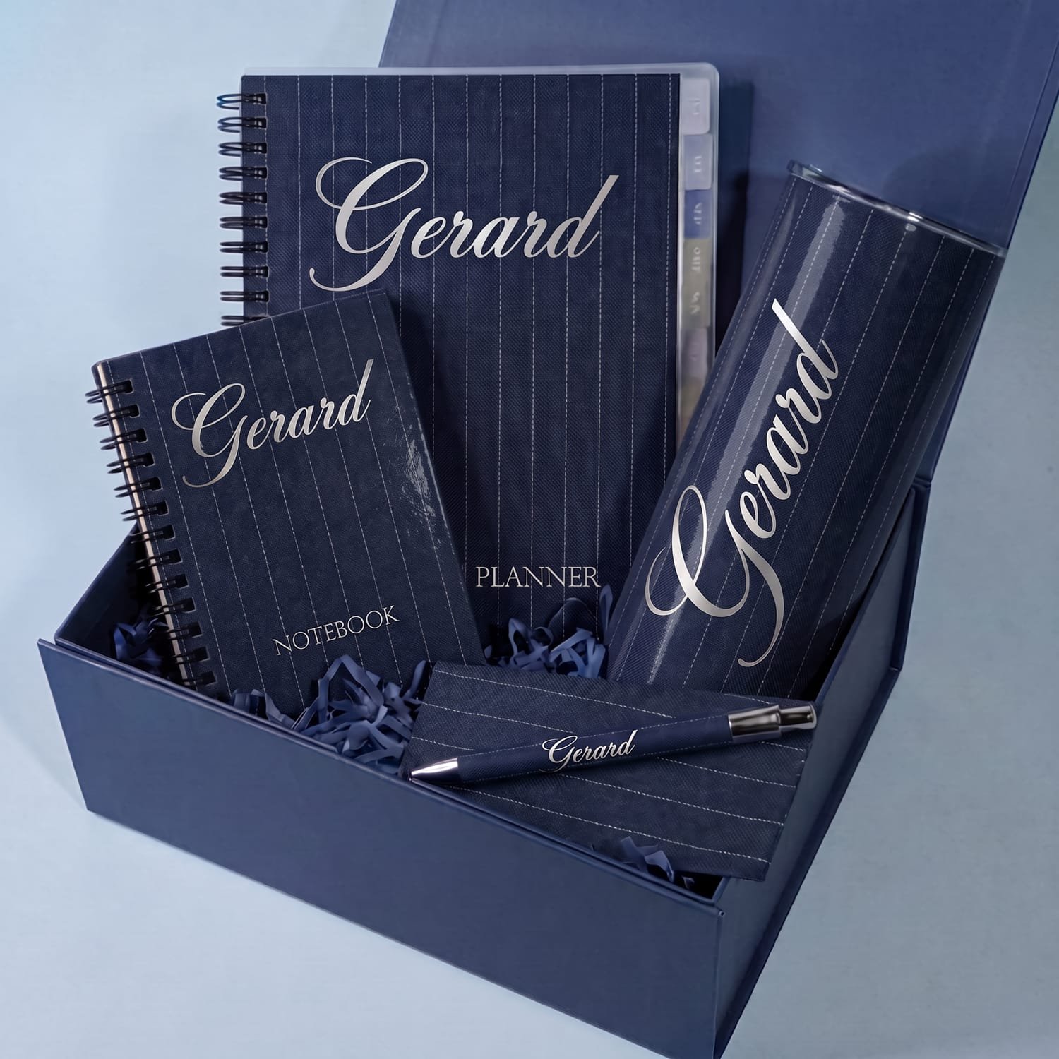 Blue Navy Pinstripes Giftbox