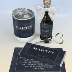 Black Leather Wine/Chocolate Giftbox