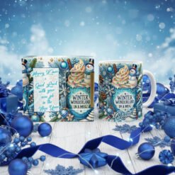 Frosty Blue Snowman Cocoa Cup