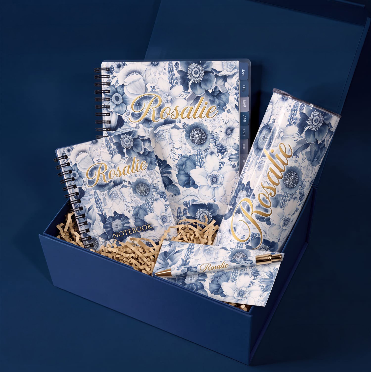 Classic Blue & White Porcelain Inspired Personalized Giftbox