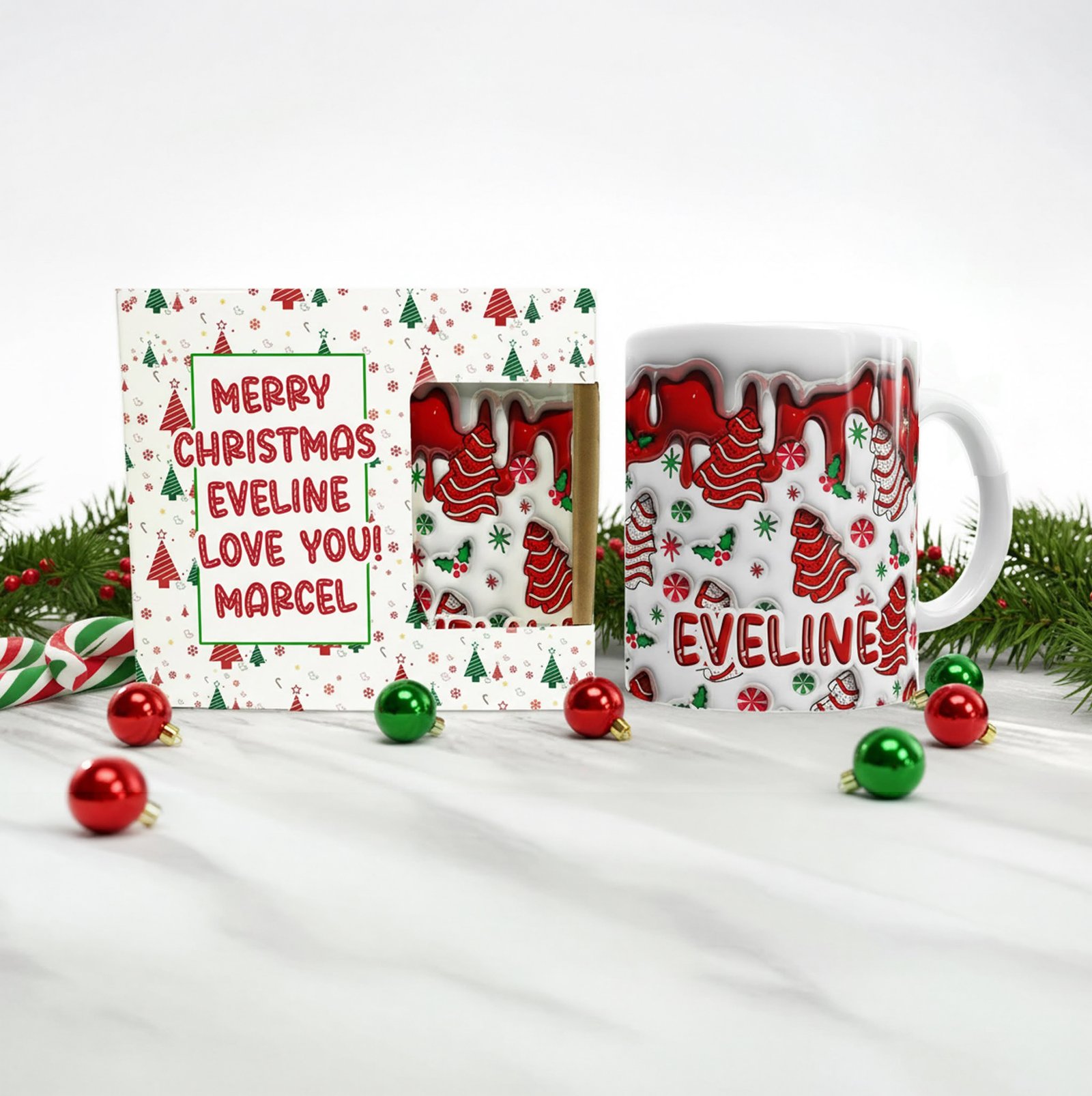 Peppermint Drip Christmas Mug